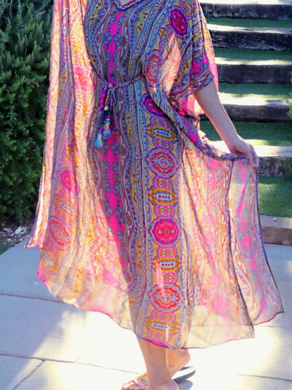 Calypso St. Barth Pink Paisley Boho Tunic